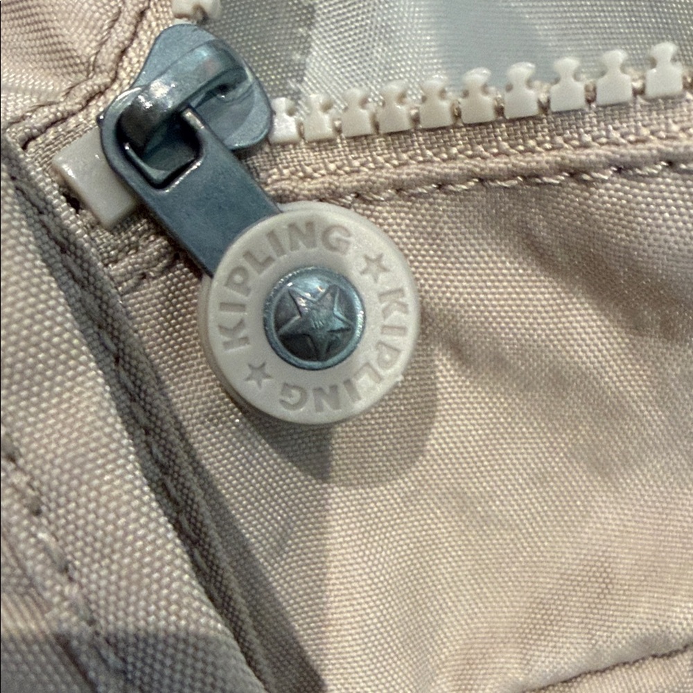 Kipling Light Beige Backpack with Fun Keychain - Picture 7 of 9